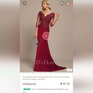 JJs house Burgundy Evening Gown